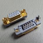 HDR 3 Row Slim Type D-SUB Connector, 15P Female,Right angle